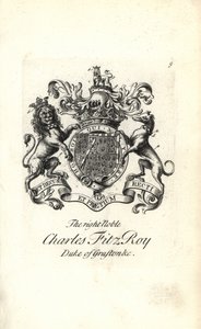 Vapensköld och vapen av den högra adelige Charles FitzRoy, 2:a hertigen av Grafton av Andrew Johnston