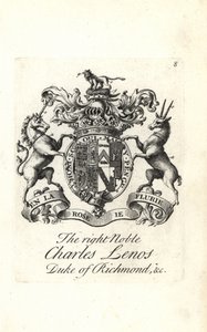 Vapen och vapen av den högra adelige Charles Lenos eller Charles Lennox av Andrew Johnston