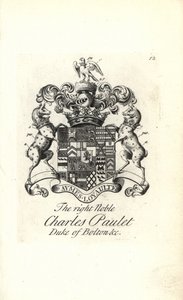 Vapensköld och vapen av den högra adelige Charles Powlett, 3:e hertig av Bolton av Andrew Johnston