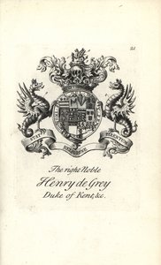 Vapensköld och vapen av den högra adlige Henry de Gray av Andrew Johnston