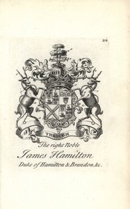 Vapen och vapen av den högra adelsmannen James Hamilton, 5:e hertigen av Hamilton och Brandon av Andrew Johnston