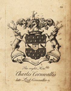 Vapensköld av den högra ärade Charles Cornwallis, Lord Cornwallis, 4:e baron Cornwallis
