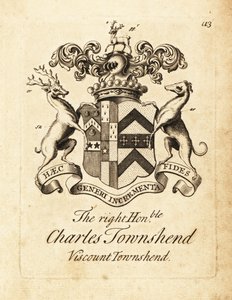 Vapensköld av högern ärade Charles Townshend, 2nd Viscount Townshend av Andrew Johnston