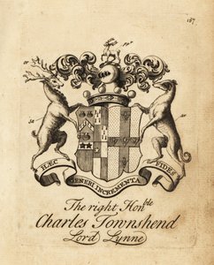 Vapensköld av den högra ärade Charles Townshend, Lord Lynne, 3:e Viscount Townshend av Andrew Johnston