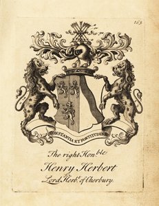 Vapensköld av högern ärade Henry Herbert, Lord Herbert av Cherbury, Baron Herbert av Cherbury (eller Chirbury) av Andrew Johnston