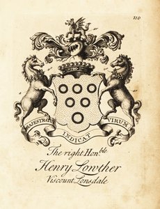 Vapensköld av högern Henry Lowther, 3:e Viscount Lonsdale (1694-1751) av Andrew Johnston