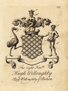 Vapensköld av högern Hugh Willoughby, Lord Willoughby av Parham av Andrew Johnston
