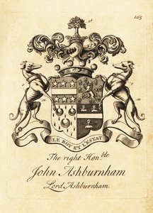 Vapensköld av högern ärade John Ashburnham, Lord Ashburnham av Andrew Johnston