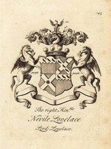 Vapensköld av den högra ärade Nevile Lovelace, Lord Lovelace, 6:e Baron Lovelace av Andrew Johnston