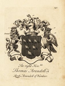 Vapensköld av högern ärade Thomas Arundell, Lord Arundell av Wardour, 7:e baron Arundell av Wardour av Andrew Johnston