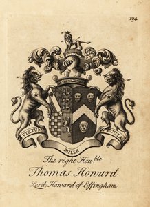 Vapensköld av högern ärade Thomas Howard, 2:e earl av Effingham, Lord Howard av Effingham av Andrew Johnston