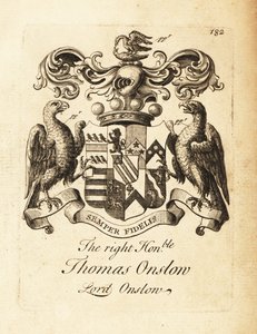 Vapensköld av den högra ärade Thomas Onslow, Lord Onslow, 2nd Baron Onslow av Andrew Johnston