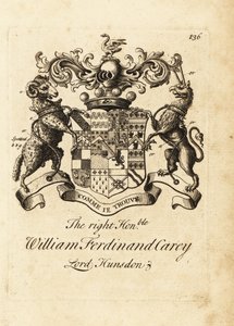 Högerns vapen, ärade William Ferdinand Carey, 8:e baron Hundsen, Lord Hunsdon av Andrew Johnston