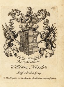 Vapensköld av den högra ärade William North, Lord North & Gray, 6th Baron North, 2nd Baron Gray av Andrew Johnston