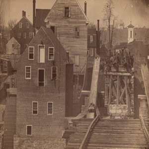 Änden av bron efter Burnsides anfall, Fredericksburg, Virginia av Andrew Joseph Russell