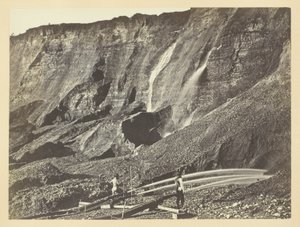 Hydraulic Gold Mining, Near Dutch Flats, Kalifornien, C. P. R. R. av Andrew Joseph Russell