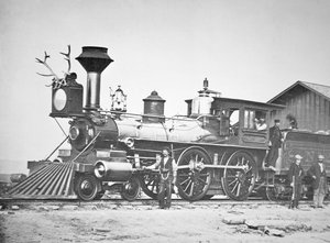 Lokomotiv nummer 23 vid Wyoming Station nya Little Laramie River, Wyoming
