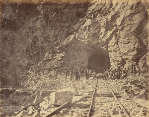 Plåt 39. Östra änden av tunneln, Weber Canon,1869 (foto) av Andrew Joseph Russell