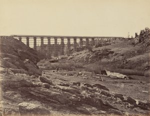 Plåt 7. Dale Creek Bridge, allmän vy,1869 (foto) av Andrew Joseph Russell