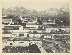 Salt Lake City, Camp Douglas och Wasatch Mountains i bakgrunden av Andrew Joseph Russell