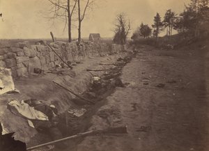 Stenmur, baksidan av Fredericksburg, med Rebel Dead
