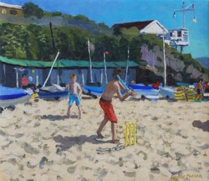 Cricket och gula stubbar, Abersoch av Andrew Macara