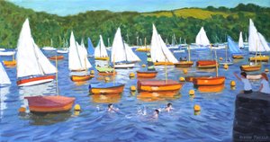 Fowey Regatta, 2025 (olja på duk) av Andrew Macara