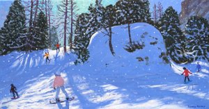 Rock City, Val Gardena, Italien, 2020 (olja på duk) av Andrew Macara