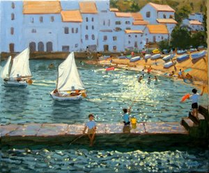 Segelbåtar, Cadaques, Costa Brava, 2013, (olja på duk)