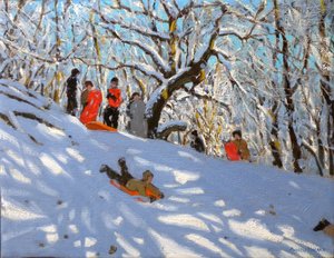 Sledging, 2010 (olja på duk) av Andrew Macara