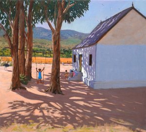 Gungan, Klein (liten) Karoo, Sydafrika, 2000 (olja på duk) av Andrew Macara
