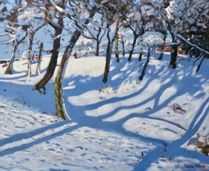Winter Ladmanlow, Buxton, Derbyshire, 2010, (olja på duk) av Andrew Macara
