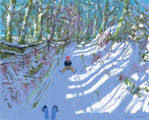 iPad-målning, Sledging, Windley Lane, Idridgehay, Belper, 2021, Utskrifter tillgängliga. av Andrew Macara
