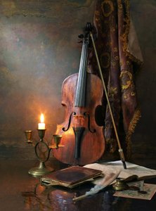 Violinstudie i stearinljusets sken