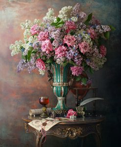Klassiskt blomsterstilleben av Andrey Morozov