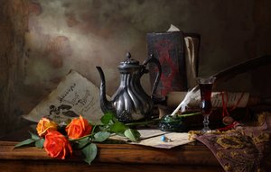 Vintage-skrivbord – stilleben av Andrey Morozov