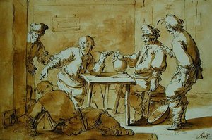 In the Bar, 1633 (penna och bläcktvätt på papper)