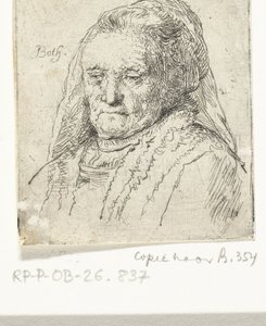 Porträttbyst av Rembrandts mamma