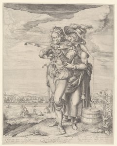 Skytten och mjölkerskan av Andries Jacobsz. Stock (possibly)