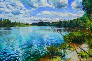 Fiske i Peaceful River av Andrii Kutsachenko