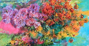 Färgsprakande blomsterbuketter