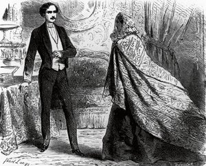 Illustration för greve av Monte Cristo, roman av Alexandre Dumas (1802-1870) och Auguste Maquet (1813-1888), gravyr efter teckning av Ange Louis Janet (1815-1872) av Ange Louis (1815 72) Janet