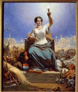 Frankrike lyser upp världen. Allegori. Målning av Janet Lange (1815 - 1872)