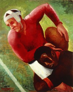 Fotbollsrörelse; Fotbollsspel, ca 1925 (olja på duk)