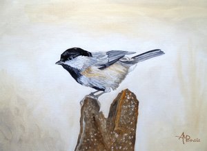 Märla på en trästubbe