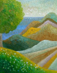 Rolling Hills med havsutsikt av Angeles M. Pomata