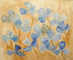Blå blommor med struktur av Angeles M. Pomata