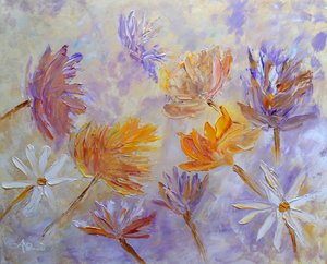 Livfulla abstrakta blommor