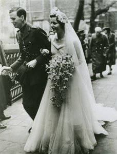 Bröllop av Lord Andrew Cavendish och Hon. Deborah Mitford i London