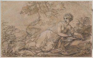 En kvinnlig poet, möjligen Sappho av Angelica Kauffmann
